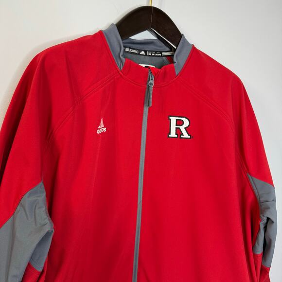 Adidas Men's Rutgers Scarlet  Softshell  Full Zip Jacket Red 2XL - Picture 2 of 9